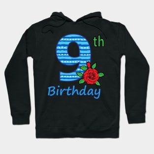 9th Floral - 9th Birthday - Flower - Floral - Birthday Party gift T-Shirt Hoodie